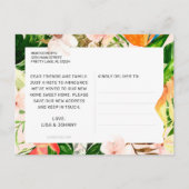 Tropisch Roze Bloemen Greenery Florida Verhuizen Aankondigingskaart (Achterkant)