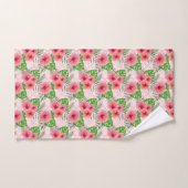 Tropisch roze bloemen patroon bad handdoek (Handdoek)