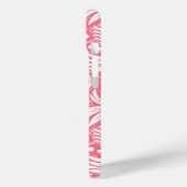 Tropisch Roze Bloemen Patroon Diamant Monogram Case-Mate iPhone Case (Achterkant / Links)