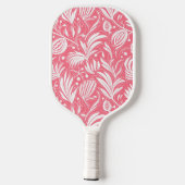 Tropisch Roze Bloemen Patroon Diamant Monogram Pickleball Paddle (Achterkant)