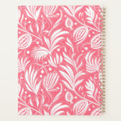 Tropisch Roze Bloemen Patroon Diamant Monogram Planner (Achterkant)
