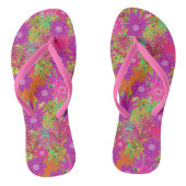 Tropisch roze bloemen patroon teenslippers (Voetbed)