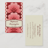 Tropisch roze bloemen visitekaartjes met haarstill (Voorkant / Achterkant)