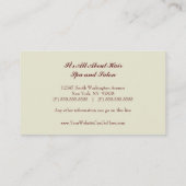 Tropisch roze bloemen visitekaartjes met haarstill (Achterkant)