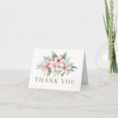 Tropisch Roze Bloemendesign  Bedankkaart (Voorkant)