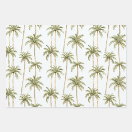 Tropisch Roze Bloemengroen Strepen Bruiloft Inpakpapier Vel (Voorkant 3)