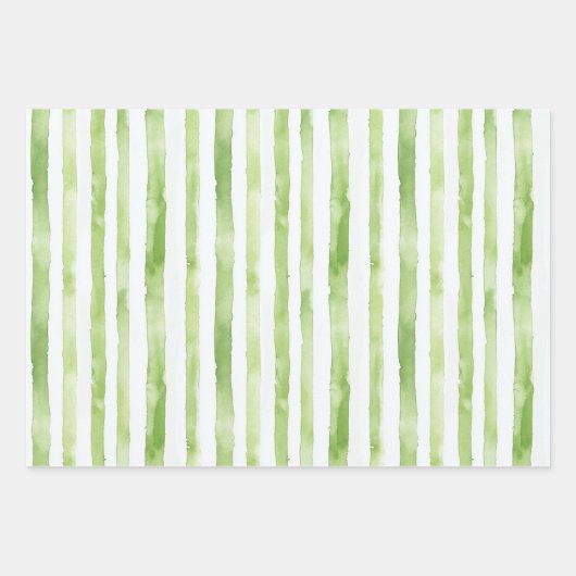 Tropisch Roze Bloemengroen Strepen Bruiloft Inpakpapier Vel (Voorkant 2)