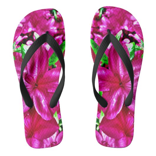 Tropisch Roze Bloemmotief Teenslippers (Voetbed)