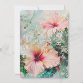 Tropisch Roze Blush Hibiscus Flowers Vrijgezellenf Kaart (Achterkant)