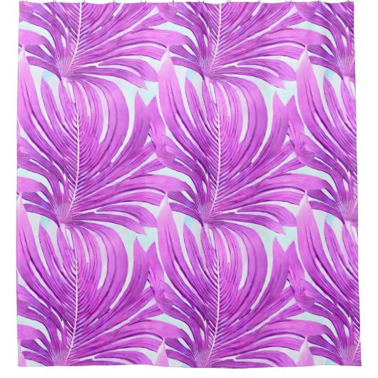 Tropisch roze boomkleppen douchegordijn (Voorkant)