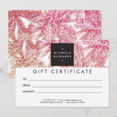 Tropisch roze/Bronze Glitter Palms Gift Kaart (Voorkant / Achterkant)