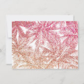 Tropisch roze/Bronze Glitter Palms Gift Kaart (Achterkant)