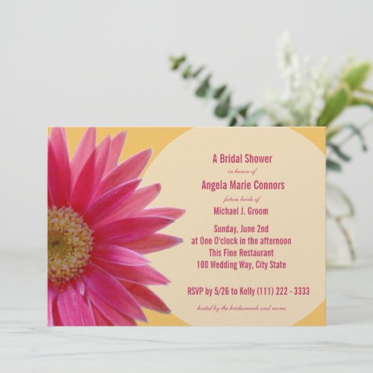 Tropisch Roze Daisy Vrijgezellenfeest Kaart (Staand voorkant)