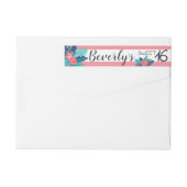 Tropisch roze en blauw bloemzoet 16 (Achterkant)