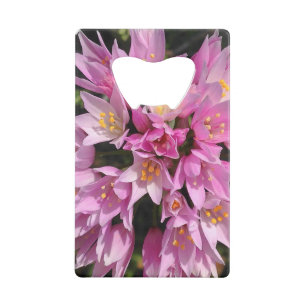 Tropisch roze en gele bloemen creditkaart flessenopener