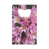 Tropisch roze en gele bloemen creditkaart flessenopener (Achterkant)