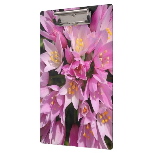 Tropisch roze en gele bloemen klembord (Links)