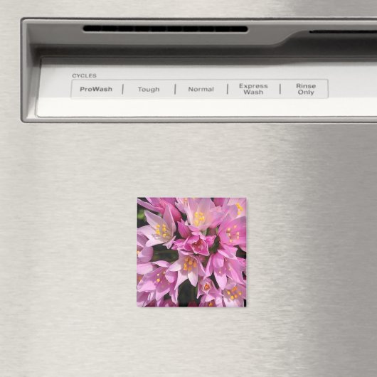 Tropisch roze en gele bloemen magneet (Insitu (Vaatwasser))