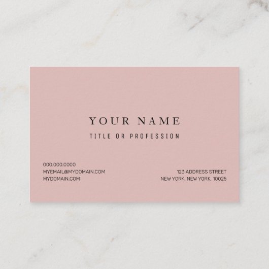 Tropisch roze en goudpalm lederen patroon en naam visitekaartje (Achterkant)