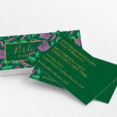 Tropisch roze en groen Floral Patroon Visitekaartje