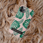 Tropisch roze en groen lederen patroon en naam iPhone 11Pro max hoesje<br><div class="desc">Het Tropical Pink & Green Palm Leaves-patroon is een levendig en levendig ontwerp dat elementen van natuur en een tropische esthetiek bevat. Het patroon heeft weelderige palmbladeren in de tinten roze en groen, waardoor een opvallend contrast en een algemene opvallende verschijning wordt gecreëerd. Over het algemeen is het Tropical Pink...</div>