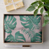 Tropisch roze en groen lederen patroon en naam tissuepapier (Geschenk)