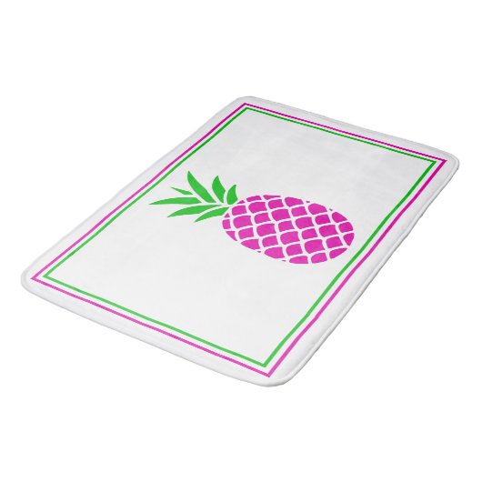 Tropisch roze en groene ananas badmat (Gekanteld)