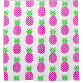 Tropisch roze en groene ananas douchegordijn (Voorkant)