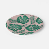 Tropisch roze en groene handpalmen zonder naadloos papieren bordje (Gekanteld)
