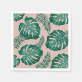Tropisch roze en groene handpalmen zonder naadloos servet (Voorkant)