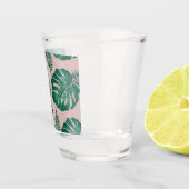 Tropisch roze en groene handpalmen zonder naadloos shot glas (Rechts)