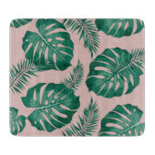 Tropisch roze en groene handpalmen zonder naadloos snijplank (Voorkant)