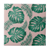 Tropisch roze en groene handpalmen zonder naadloos tegeltje (Voorkant)