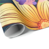 Tropisch roze en Paarse bloemen Cadeaupapier (Rol Hoek)