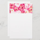 Tropisch roze en witte bloemen briefpapier (Voorkant / Achterkant)