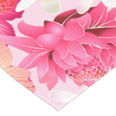 Tropisch roze en witte bloemen korte tafelloper (Hoek)