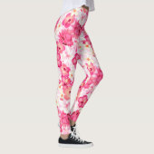 Tropisch roze en witte bloemen leggings (Rechts)