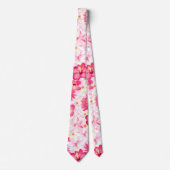 Tropisch roze en witte bloemen stropdas (Voorkant)