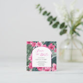 Tropisch Roze Feestelijke Bloemenweelde Informatiekaartje (Staand voorkant)