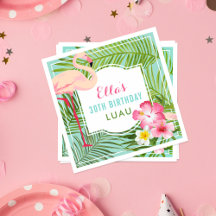 Tropisch roze flamingo 30th Birthday Luau