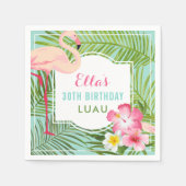 Tropisch roze flamingo 30th Birthday Luau Servet (Voorkant)