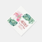 Tropisch roze flamingo 50ste verjaardag thema servet (Hoek)
