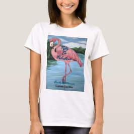 Tropisch roze flamingo 50th Fabulous Birthday T-shirt