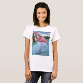 Tropisch roze flamingo 50th Fabulous Birthday T-shirt (Voorkant volledig)