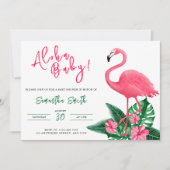 Tropisch roze Flamingo Aloha Baby shower Kaart (Voorkant)
