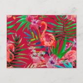 Tropisch roze flamingo art. briefkaart (Voorkant)