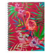 Tropisch roze flamingo art. notitieboek (Voorkant)