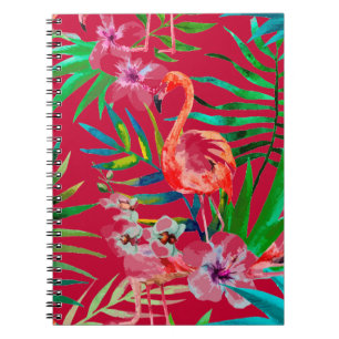 Tropisch roze flamingo art. notitieboek