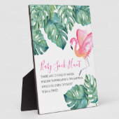 Tropisch roze Flamingo Baby shower Games Sign Fotoplaat (Zijkant)
