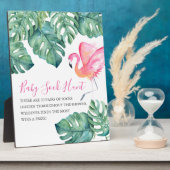Tropisch roze Flamingo Baby shower Games Sign Fotoplaat (Zijkant)